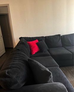 Large Dark Black Sectional Sofa