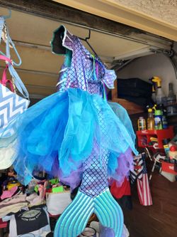 Girls Mermaid Costume Dress with Tail