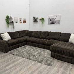 Brown Sectional Couch - Free Delivery 