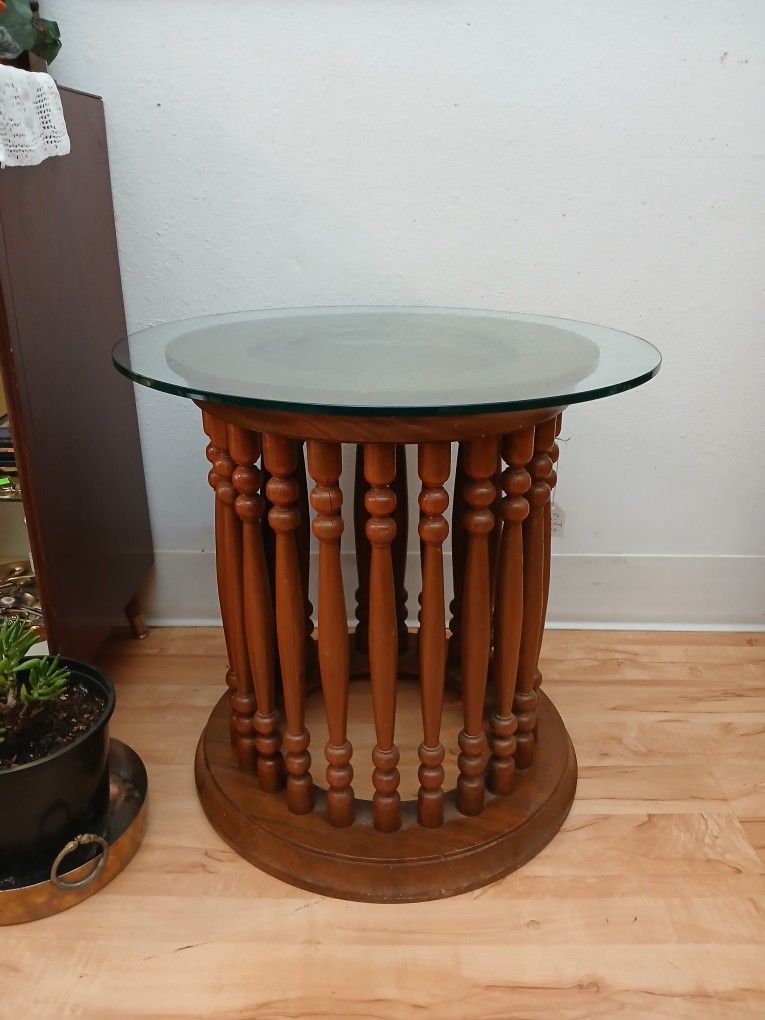Nightstand/ End Table with Glass Top