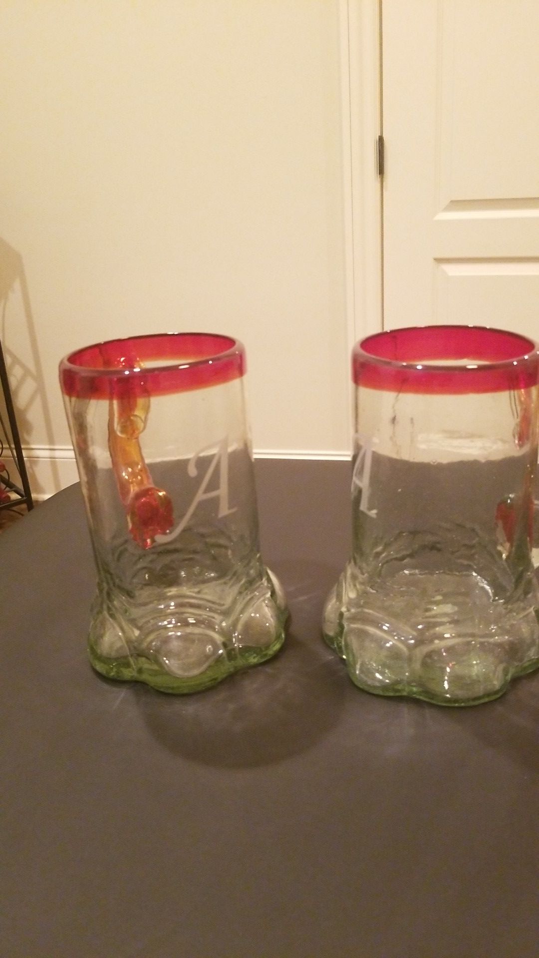 Large Alabama elephant foot beer mugs