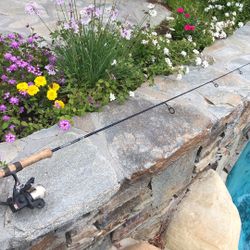 G Loomis GL2 Graphite SR 720 ultra light spinning rod with Daiwa SS tournaments 700 reel. 