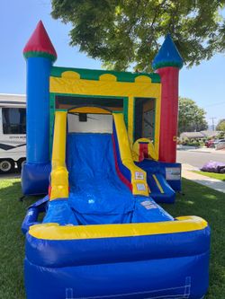 Inflatable Bounce House with Slide and Pool