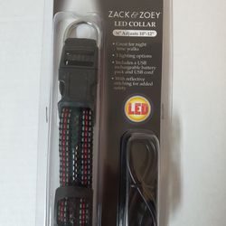 New Zach & Zoey LED Pet Dog Collar 3 Lighting Options Adjustable 10"-12". Condition is "New". New Zack & Zoey Led collar in blue 3/4" adjusts 10"-12".