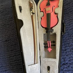 Glitter Pink 1/8 Violin- Beginner Violin for Kids 4-5