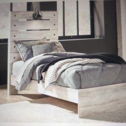 Cambeck Twin panel bed + Box Spring + Night Stand