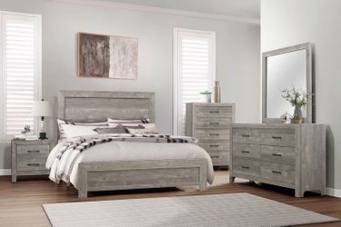 Gray Wood Bedroom Furniture Set