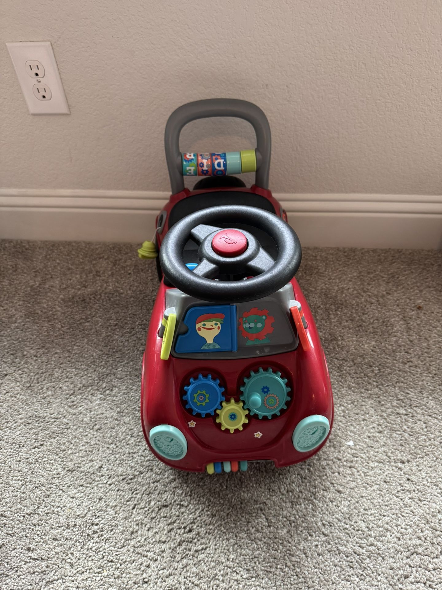 Radio Flyer Busy Buggy, Sit to Stand Toddler Ride On Toy, Ages 1-3, Red Kids Ride On Toy, Large