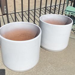 Large Outdoor Ceramic White Planter Pot $50 Each