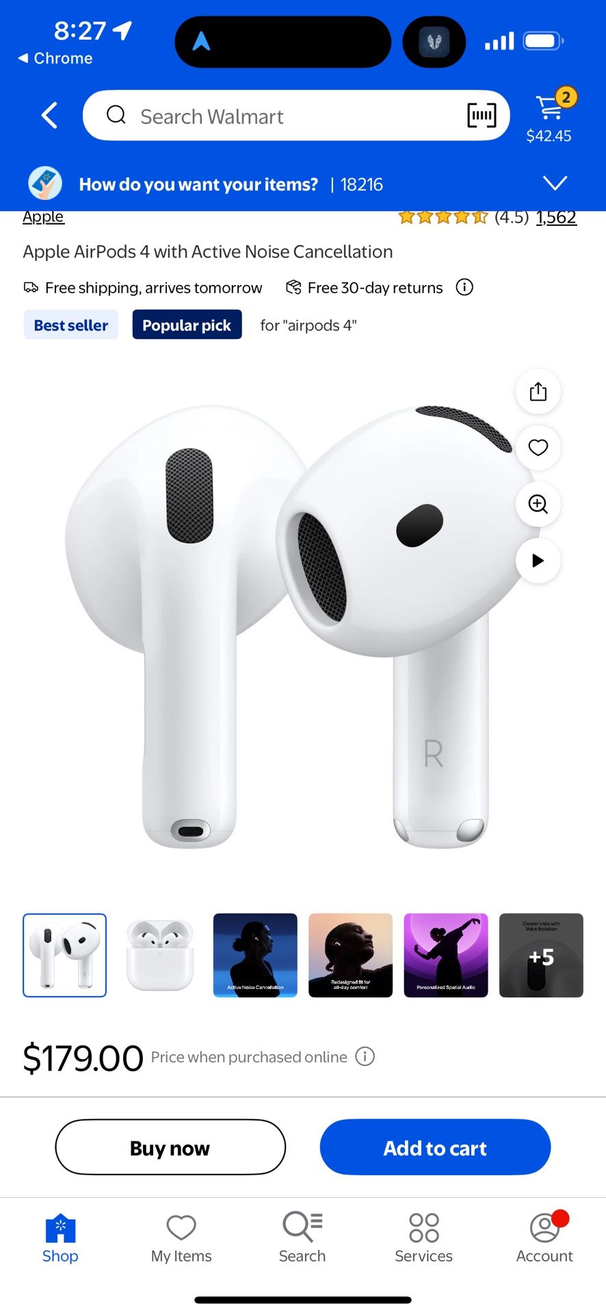 Apple AirPods 4 Wireless with Noise cancellation