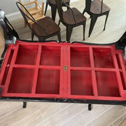 Antique Folding Chinese Coffee Table 1930s Era 