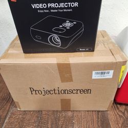 HD Bluetooth Projector with 16ft Outdoor Screen