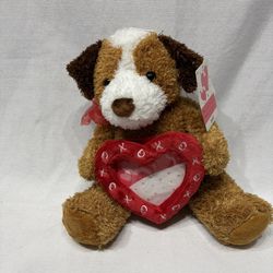 Valentine’s Puppy Dog  with Red Heart Picture Frame