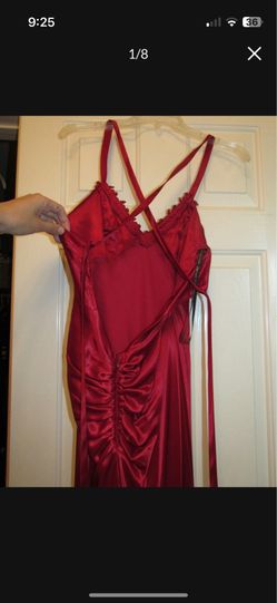 Long Red Gown/ dressLong Red Gown/ dress, opened whole back side.
