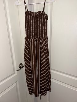 Long brown striped dress
