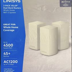 Linksys Velop Dual Band AC3600 Intelligent Mesh WiFi System, White, 3 Pack