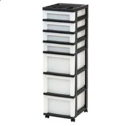 7-drawer Black Plastic Chest Organizer