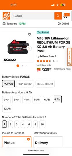Milwaukee 8.0 red lithium forge battery