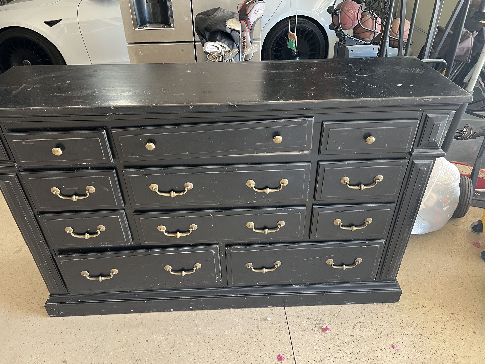 Rustic Dresser With Large Mirror