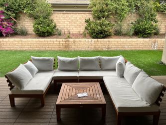 Safavieh Outdoor Granton 5 Piece Living Set Natural/Beige