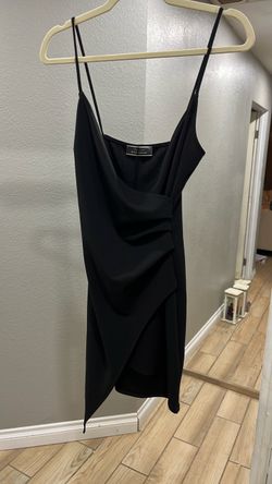 Blue Blush Black Cocktail Dress – Elegant Asymmetrical Hem