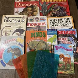 Assorted Dinosaur Books, Flash cards and Tracing Stencils