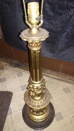 Marble base floor lamp. Approx 36 inches tall