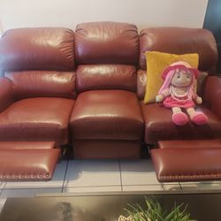 Leather Sofa Set Like New 