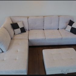 Sectional and ottoman