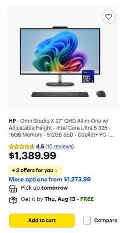 HP - OmniStudio X 27" QHD All-in-One FACTORY SEALED – 2026 MODEL. 16 GB, 512 SSD