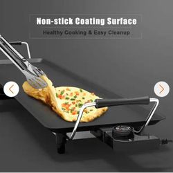 315 sq. in. Black Electric Teppanyaki Table Top Grill Griddle BBQ Barbecue Nonstick Camping