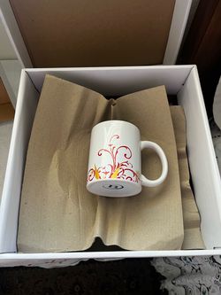 White Ceramic Mug with Floral Design
