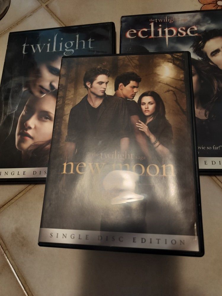 A Set Of Three Twilight Movies On DVD