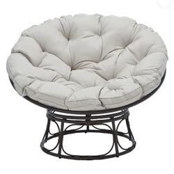 Outdoor Patio Papasan Chair, Brown/Grey