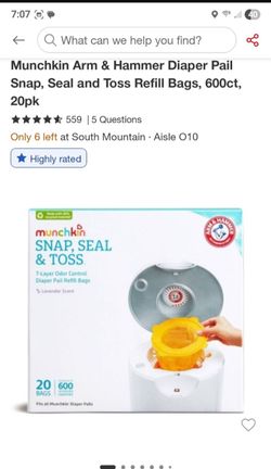Munchkin step diaper pail by Arm &Hammer