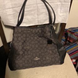 Coach Black and Grey Purse 
