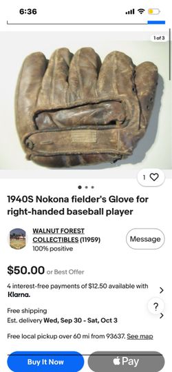 Vintage 1940s baseball Glove