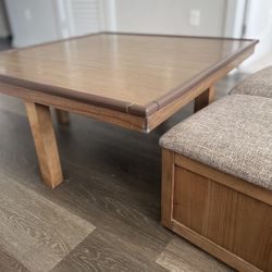 Coffee Table And Stools With Storage