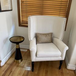 Designer Wingback Arm Chairs With Nailheads 