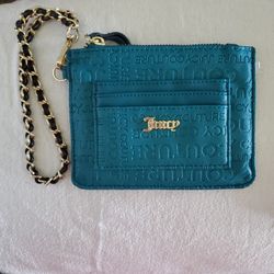 Juicy Couture  Card Wallet Clutch Teel Green Color