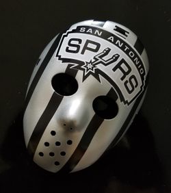 SPURS/FACE OFF-CUSTOM MASK MEMORABILIA-4 UR MANCAVE-AUTO-TAILGATING VIDEO GAMES-PEP RALLY-GIFT/ANNIVERSARIES CAR CLUB & BIKE CLUB