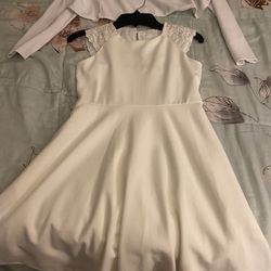 White Dress With Cardigan For 8 Years Old. I Bought It From Macys