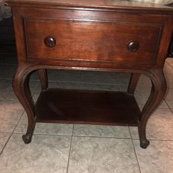 Antique Wood Night Table 