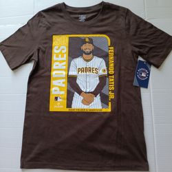 Youth Size L Fernando Tatis Jr Player Card Brown Tee