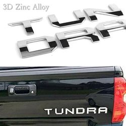 3D Raised Zinc Alloy Tailgate Insert Emblem Letters for 2014-2021 Toyota Tundra Emblem Decals, Chrome