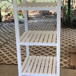 5 Tiered Ladder Type  Shelf Milk White In Color