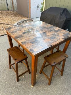 Table and Stool Set