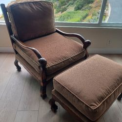 BEAUTIFUL OCCASIONAL CHAIR & OTTOMAN  ( MOVING SOON REDUCED !! ) PURCHASED FROM ROLLING HILLS INTERIORS  ! EXLNT CONDITION!!