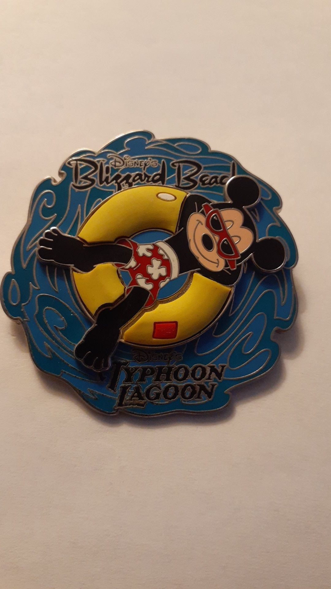 DISNEY PARKS Blizzard Beach Typhoon Lagoon Mickey Mouse Spinner Pin 2005