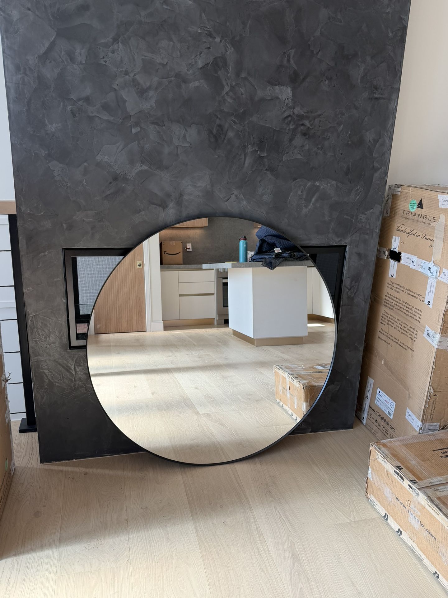 Large 42” Round Mirror Metal Frame
